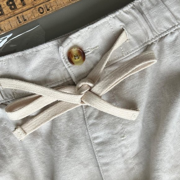 Island Passport Ankle Pants Womens 1X / 30 Drawstring Cotton Linen Summer Beach - Picture 7 of 9
